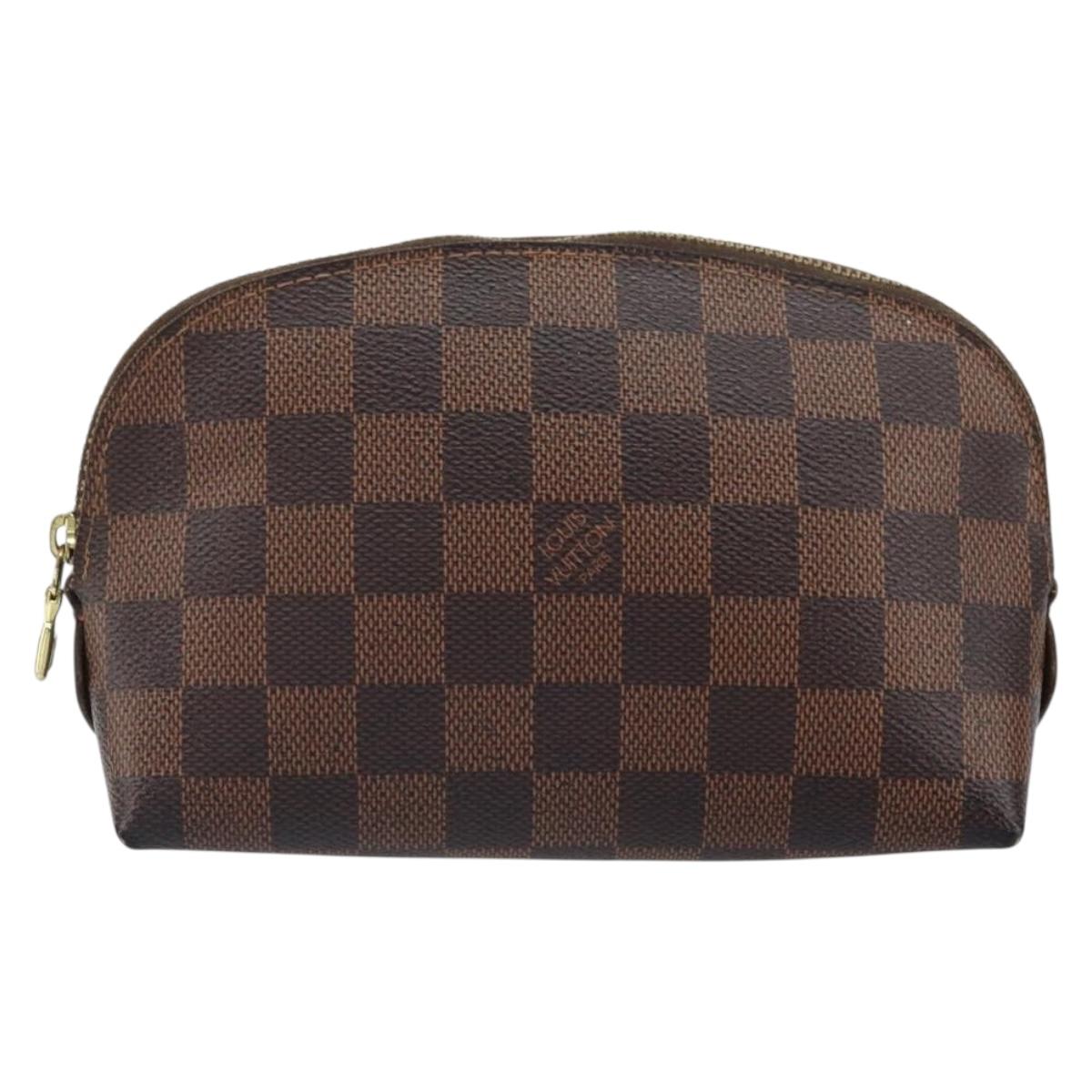 LOUIS VUITTON Damier Ebene Pochette Cosmetic PM Pouch N47516 LV Auth bs32938