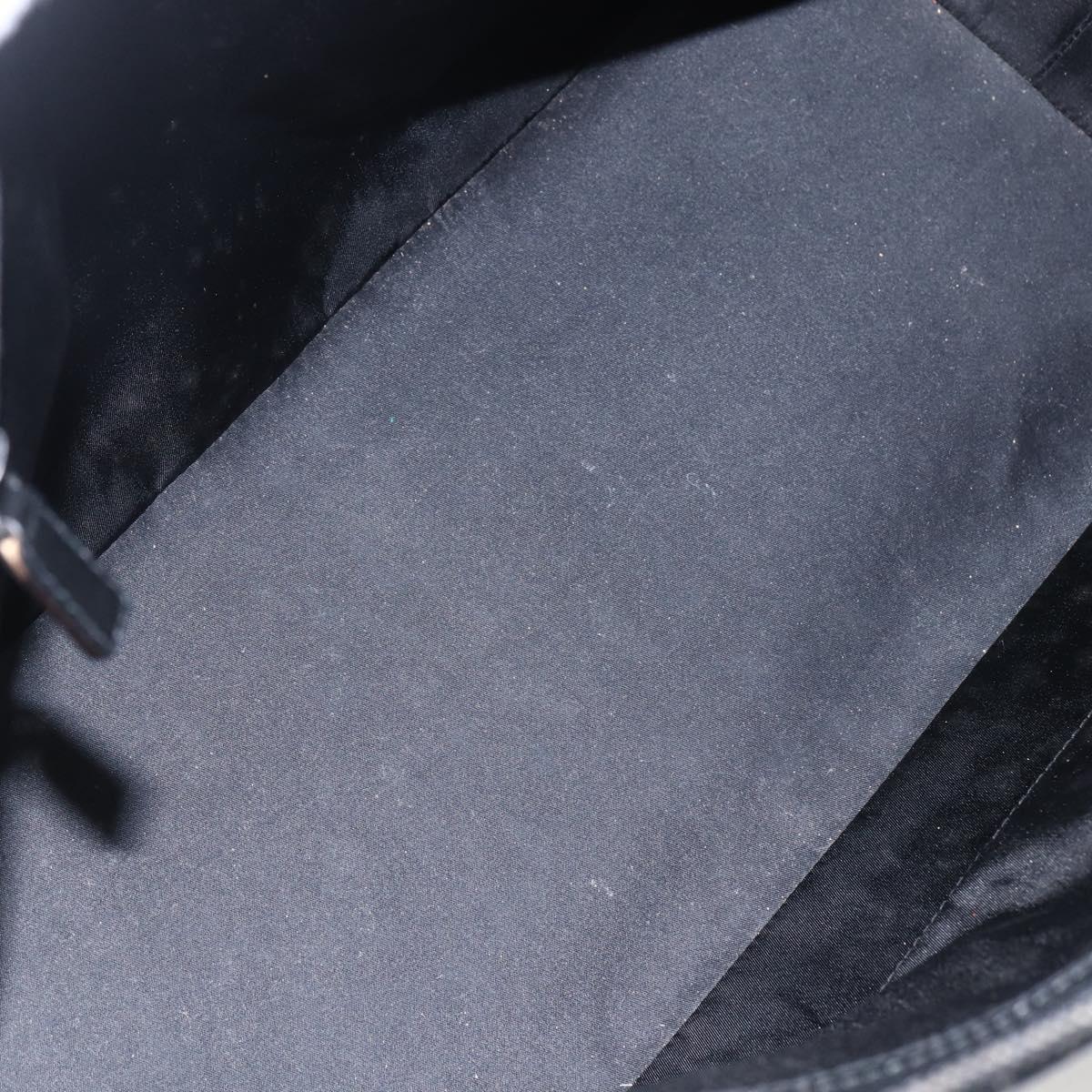 Christian Dior Trotter Canvas Hand Bag Black Silver Auth bs32942V