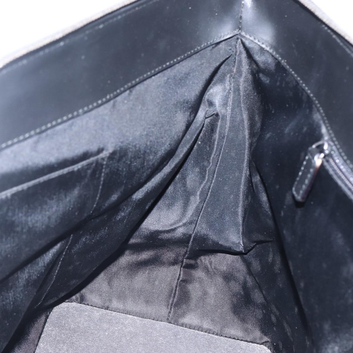 Christian Dior Trotter Canvas Hand Bag Black Silver Auth bs32942V