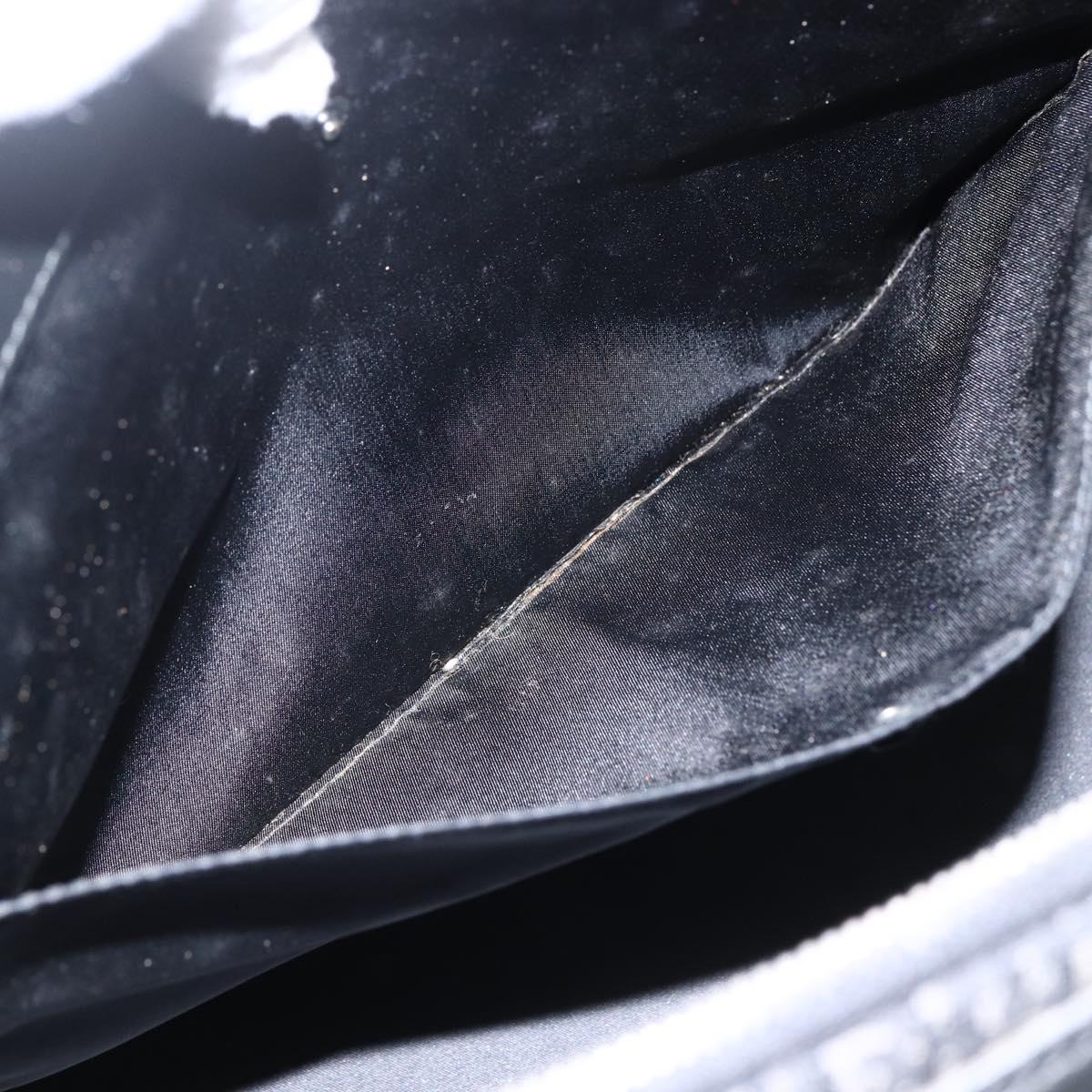 Christian Dior Trotter Canvas Hand Bag Black Silver Auth bs32942V