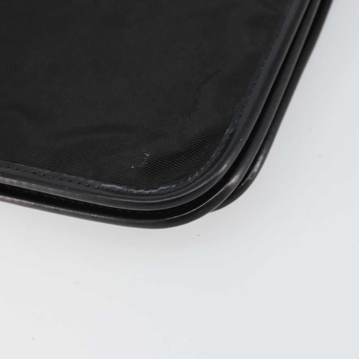 Christian Dior Pouch Nylon Leather Black Gold Auth bs32945