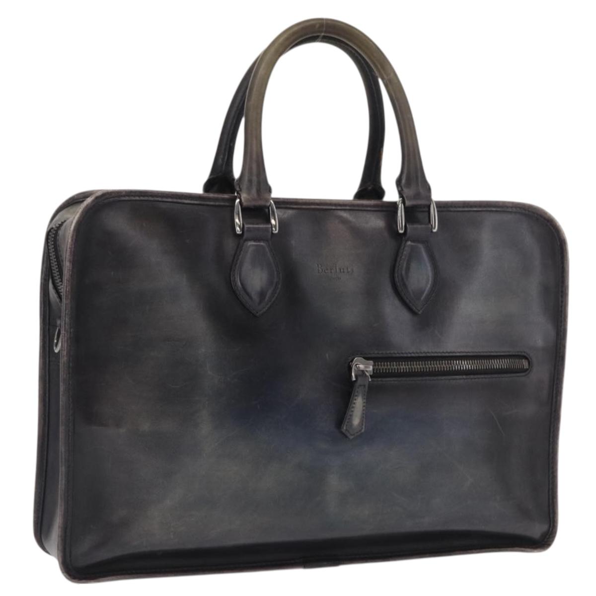 Berluti Hand Bag Leather Navy Auth bs32949