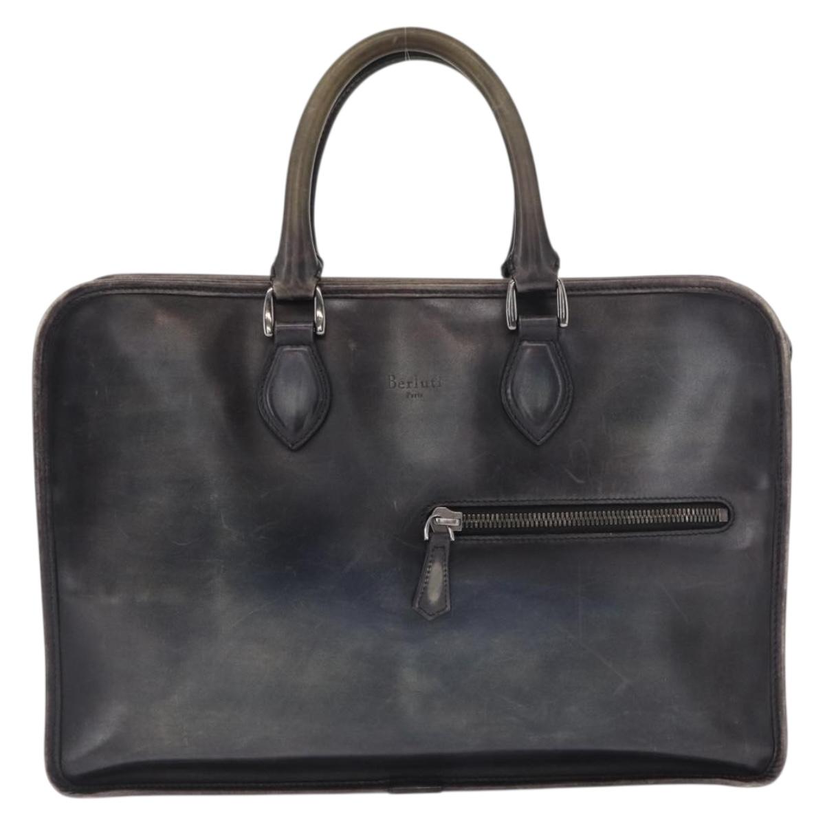Berluti Hand Bag Leather Navy Auth bs32949