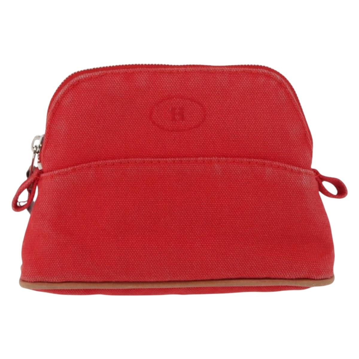 HERMES Bolide PM Pouch Canvas Red Auth bs32951