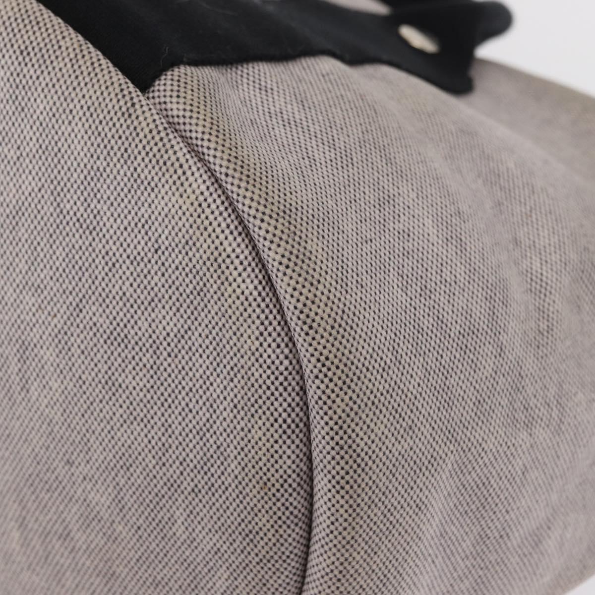 HERMES Sac テ bichette Hand Bag Canvas Gray Auth bs32952