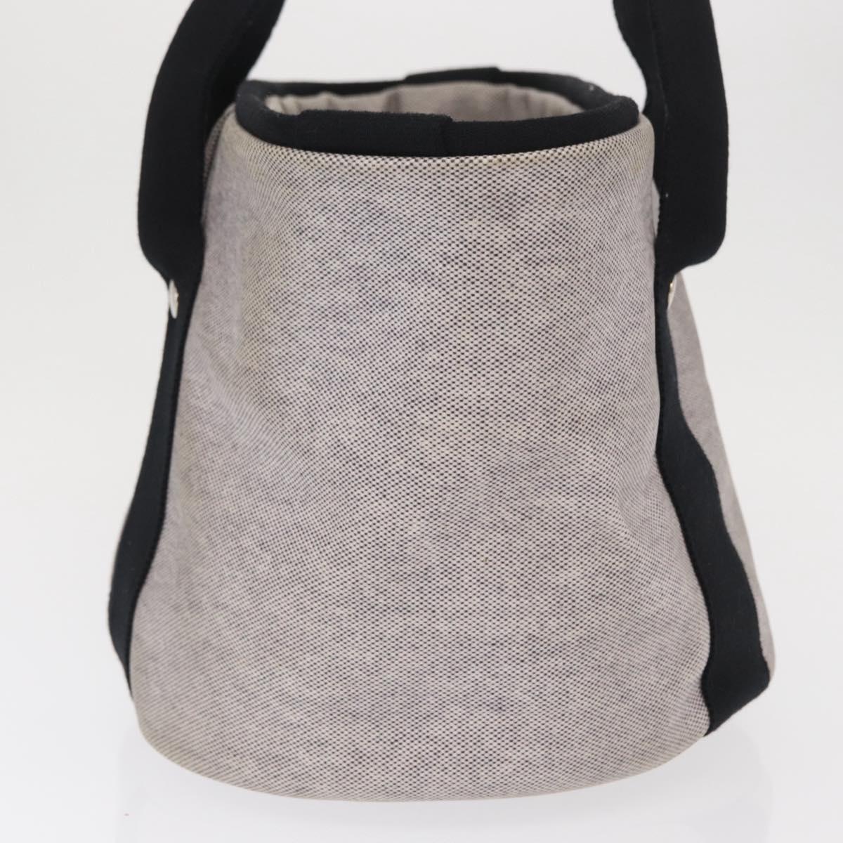HERMES Sac テ bichette Hand Bag Canvas Gray Auth bs32952