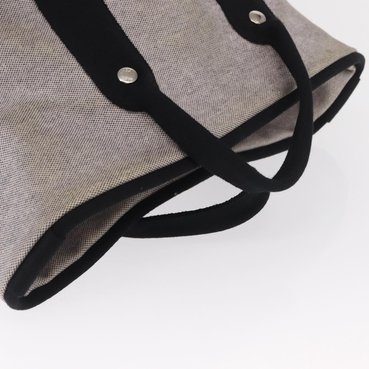 HERMES Sac テ bichette Hand Bag Canvas Gray Auth bs32952