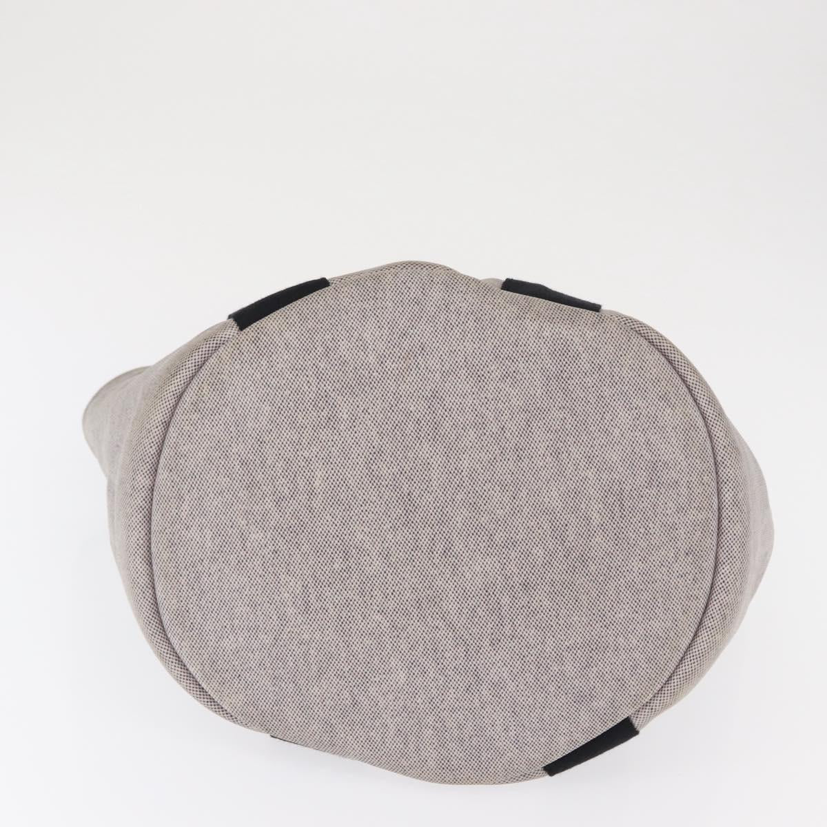 HERMES Sac テ bichette Hand Bag Canvas Gray Auth bs32952