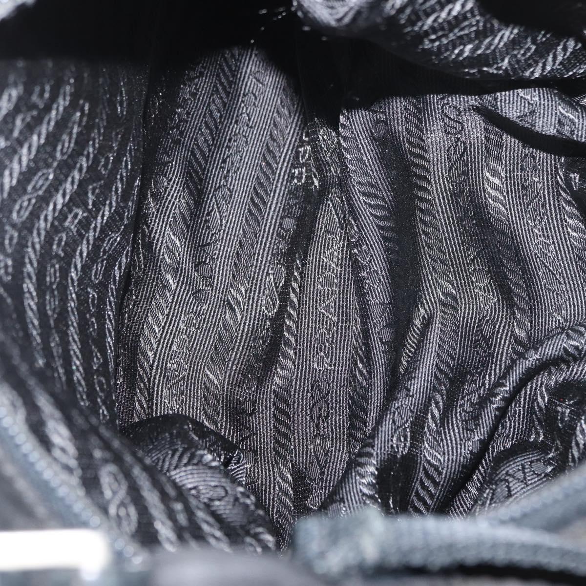 PRADA Shoulder Bag Nylon Black Silver Auth bs32954