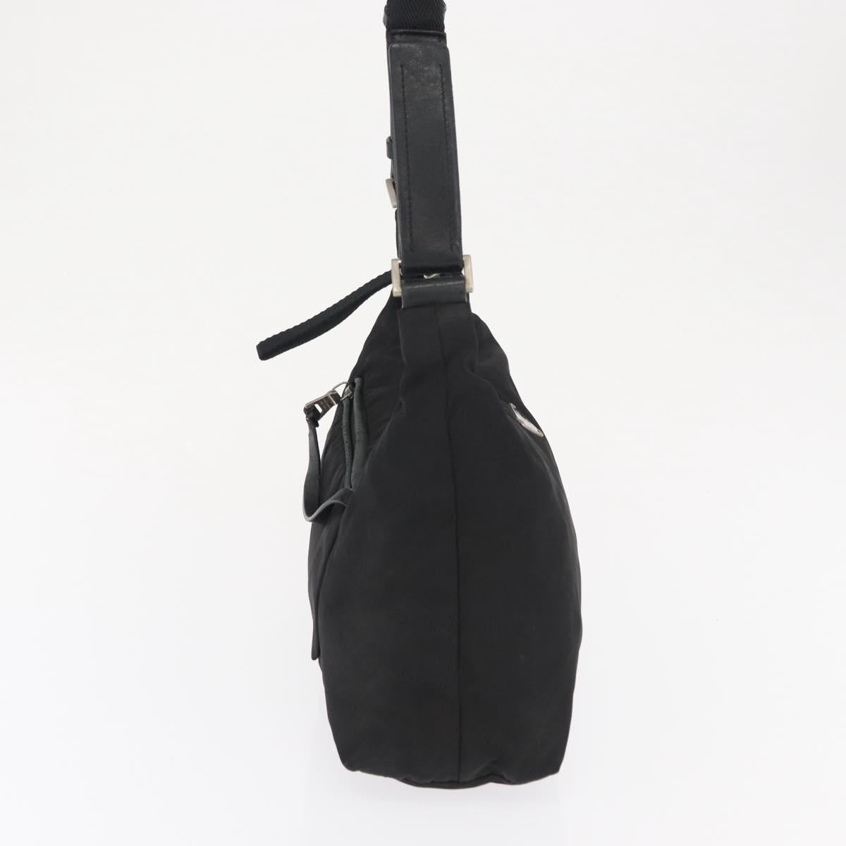 PRADA Shoulder Bag Nylon Black Silver Auth bs32954