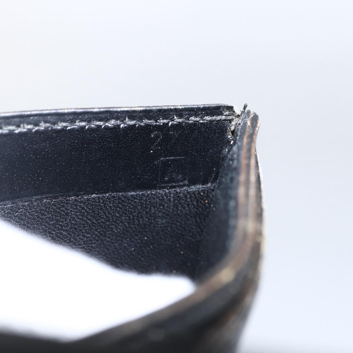 HERMES Saumur Diane Wallet Leather Black Auth bs32957