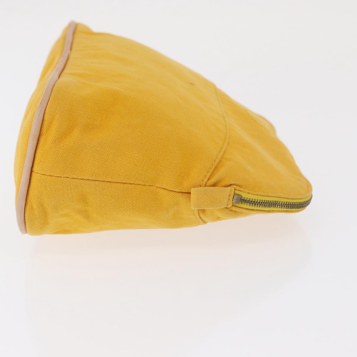 HERMES Pouch Canvas 2 Set Yellow Pink Auth bs32958