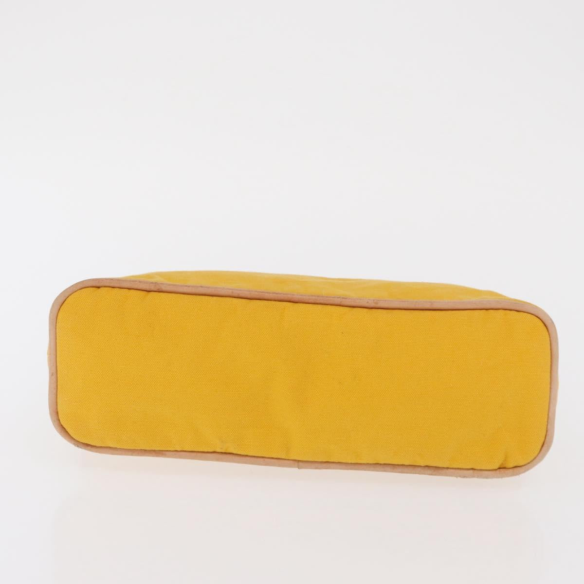 HERMES Pouch Canvas 2 Set Yellow Pink Auth bs32958