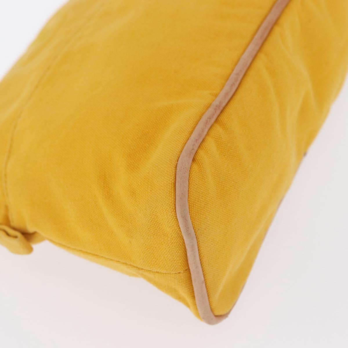 HERMES Pouch Canvas 2 Set Yellow Pink Auth bs32958