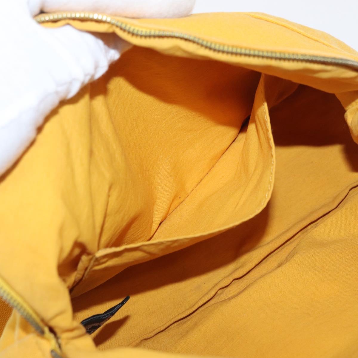HERMES Pouch Canvas 2 Set Yellow Pink Auth bs32958