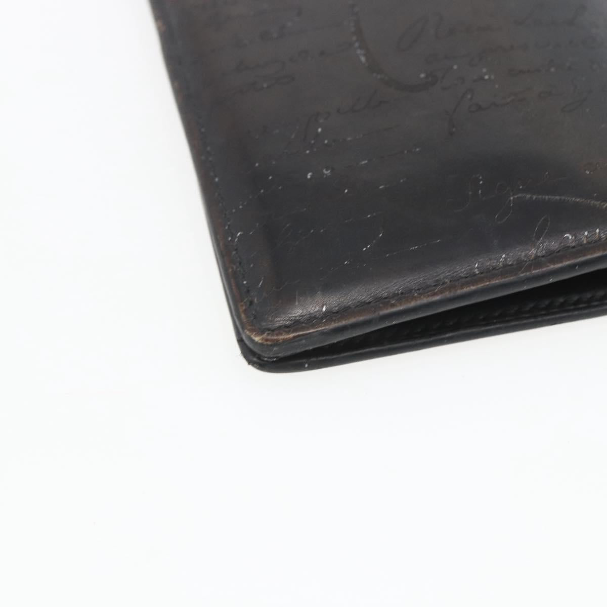 Berluti Long Wallet Leather Dark Brown Auth bs32959