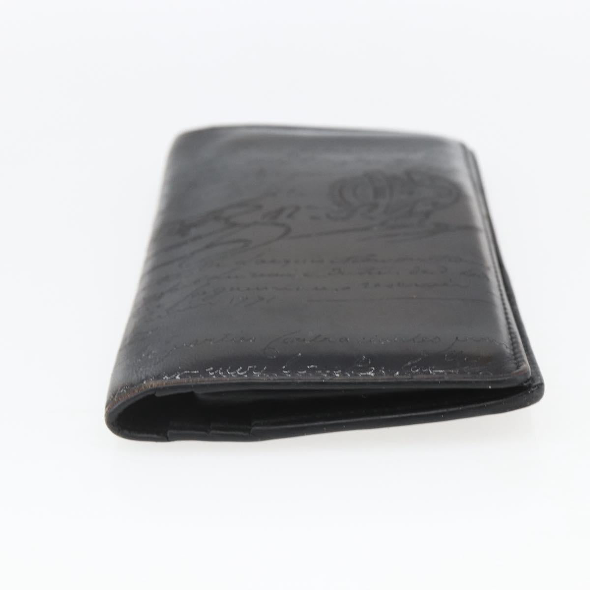Berluti Long Wallet Leather Dark Brown Auth bs32959