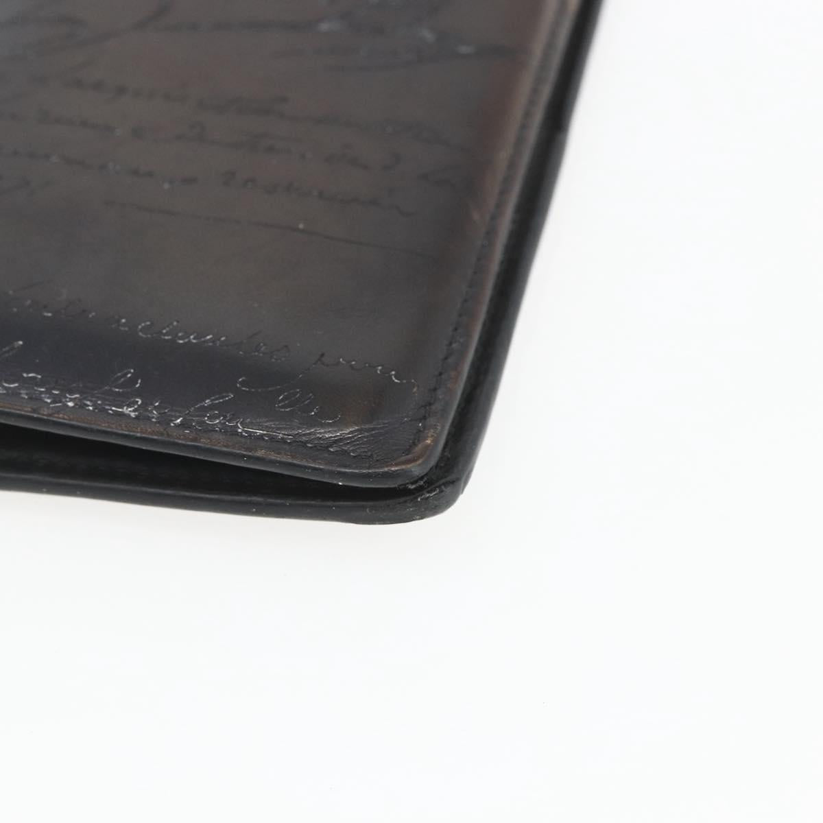 Berluti Long Wallet Leather Dark Brown Auth bs32959