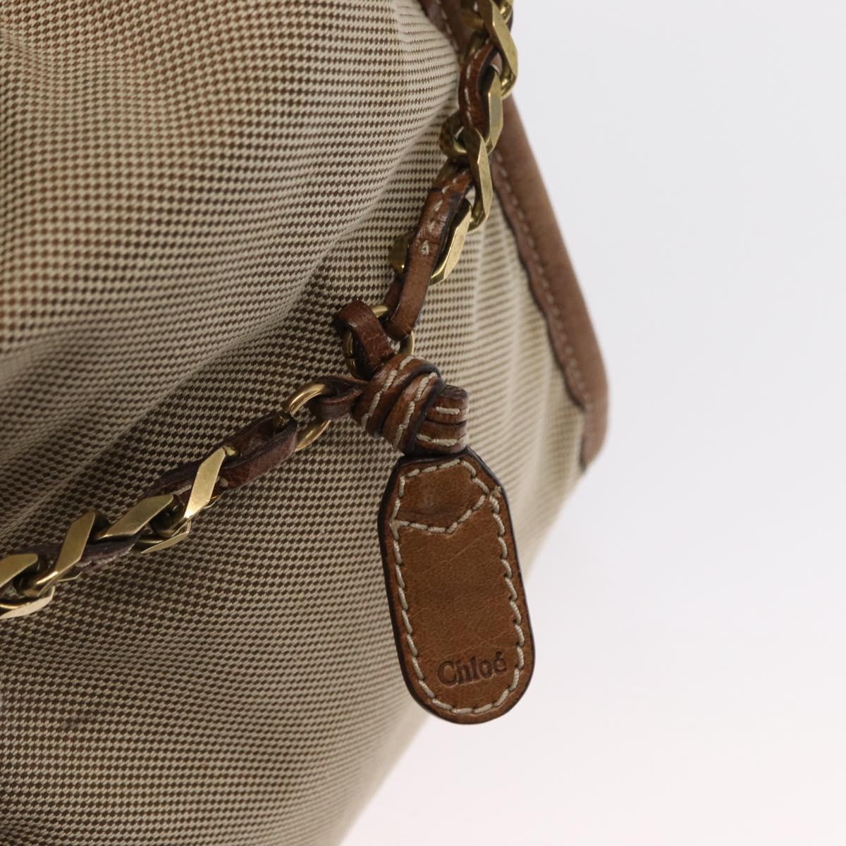 Chloe Harley Hand Bag Canvas Beige Gold Auth bs32961
