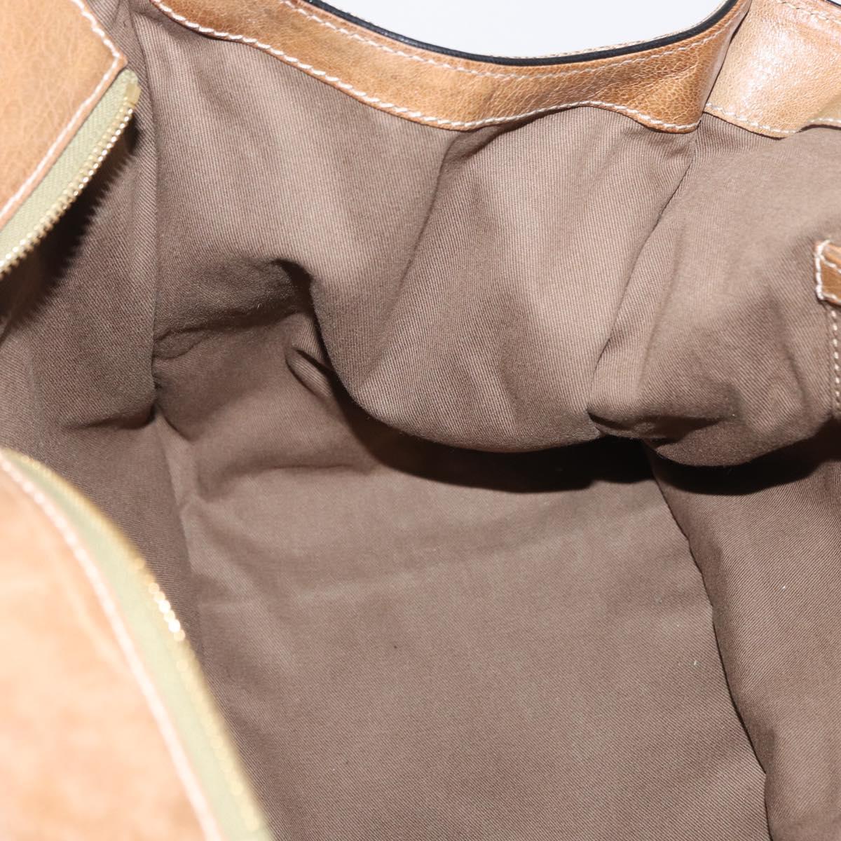 Chloe Harley Hand Bag Canvas Beige Gold Auth bs32961