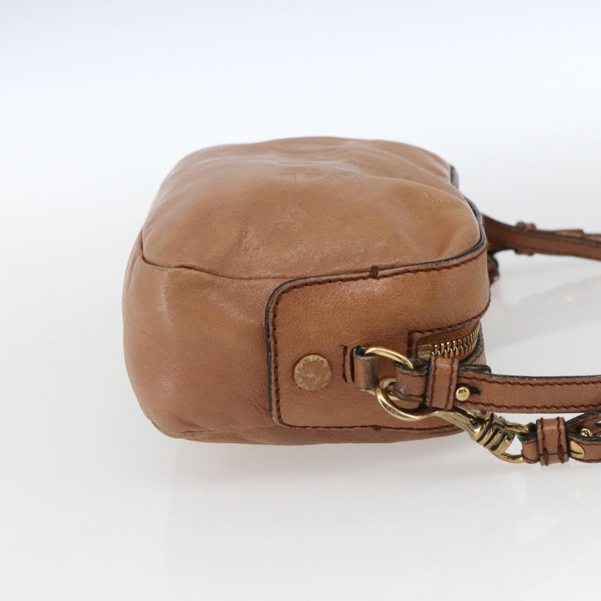 Chloe Shoulder Bag Leather Brown Gold Auth bs32964