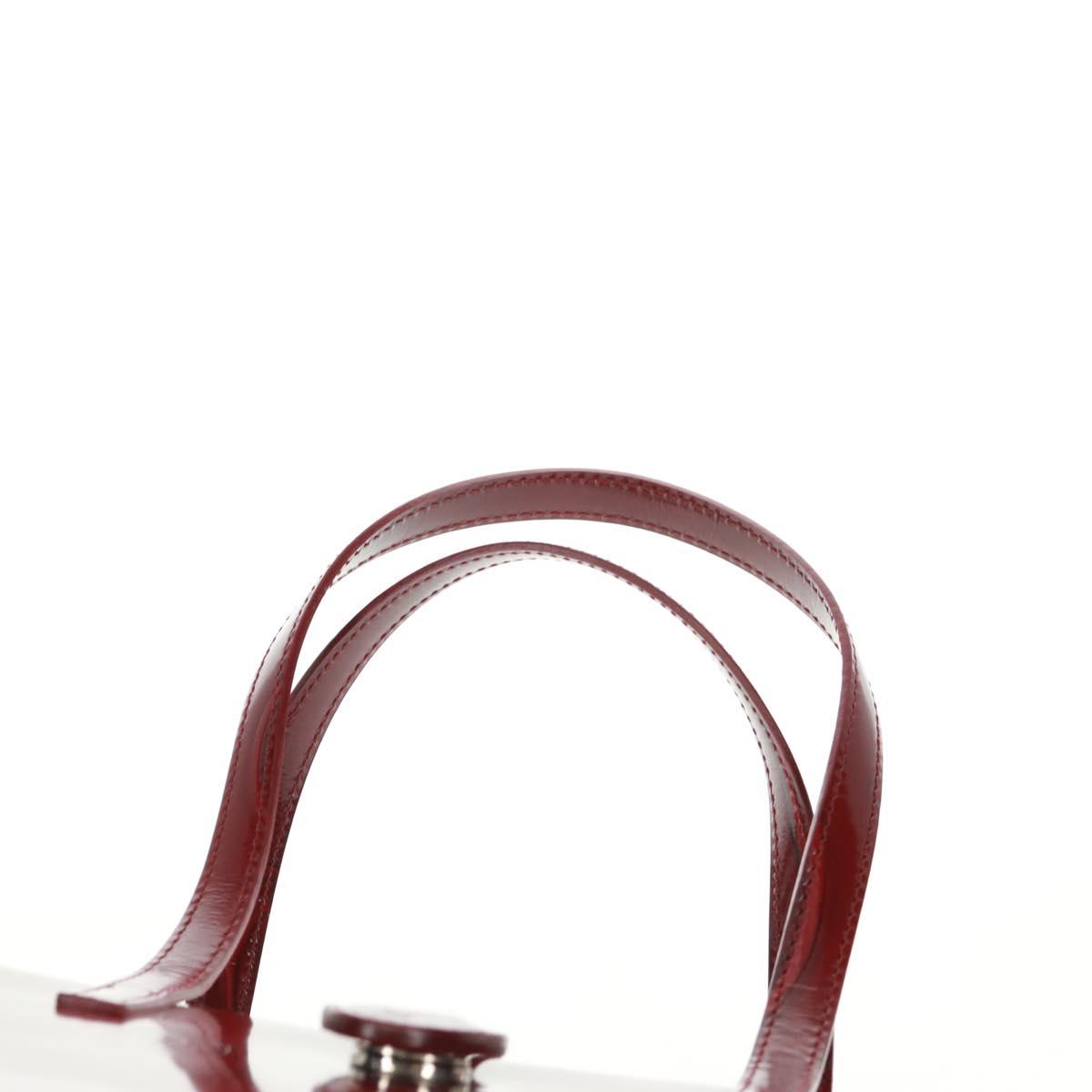 Cartier Hand Bag Patent leather Red Gold Auth bs32969V