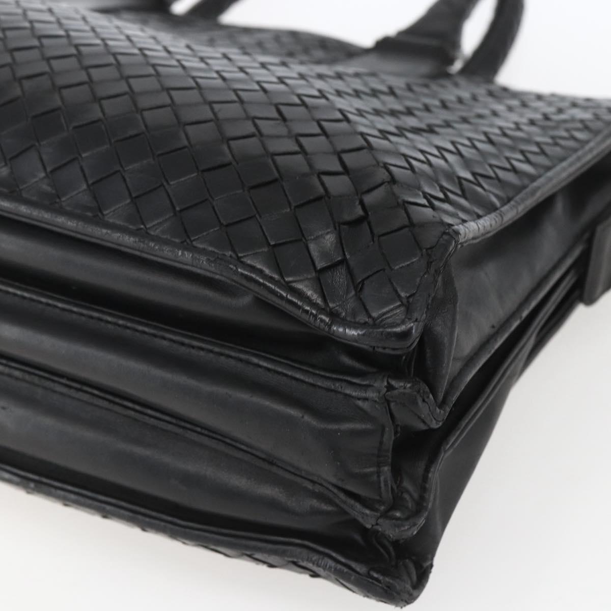 BOTTEGA VENETA INTRECCIATO Hand Bag Leather Black 194669 Auth bs32970