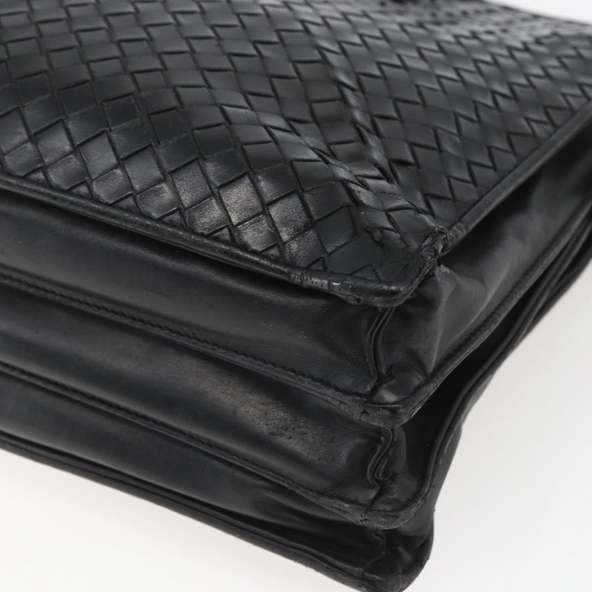 BOTTEGA VENETA INTRECCIATO Hand Bag Leather Black 194669 Auth bs32970
