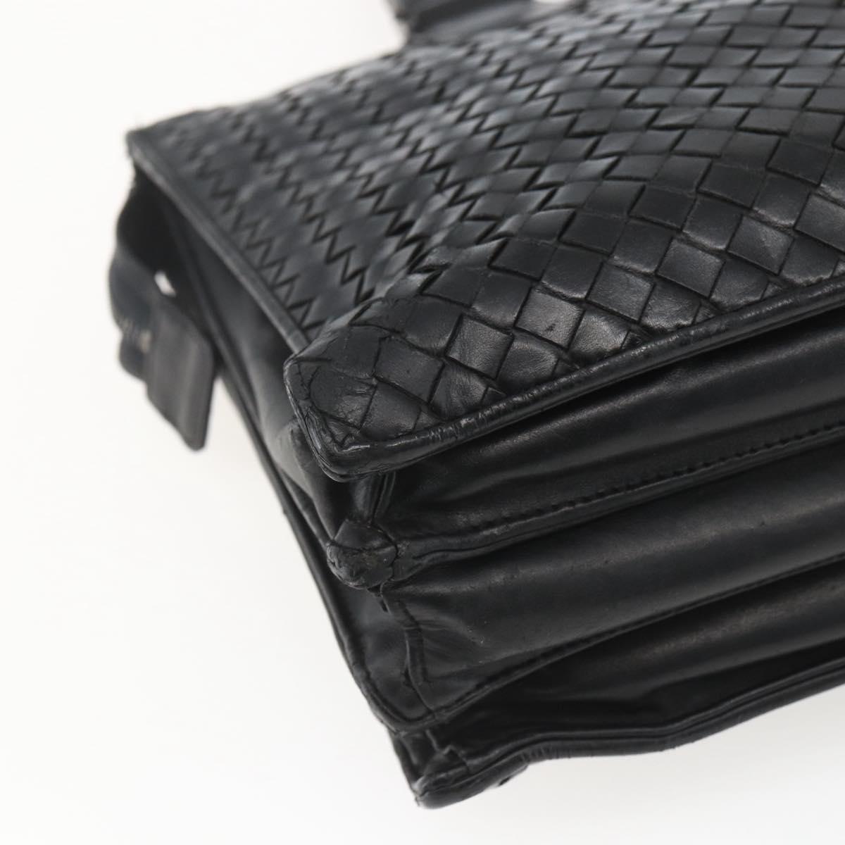 BOTTEGA VENETA INTRECCIATO Hand Bag Leather Black 194669 Auth bs32970