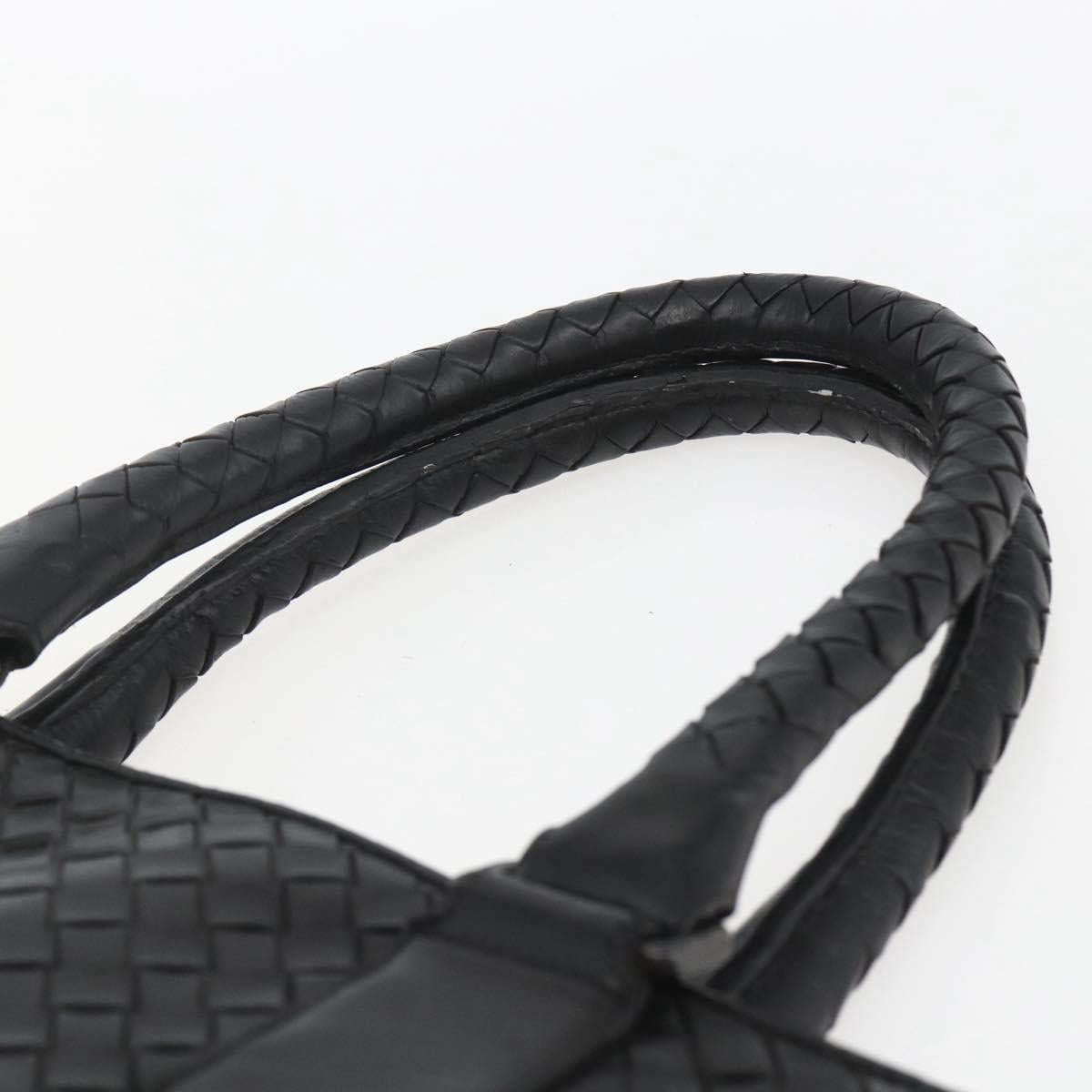 BOTTEGA VENETA INTRECCIATO Hand Bag Leather Black 194669 Auth bs32970