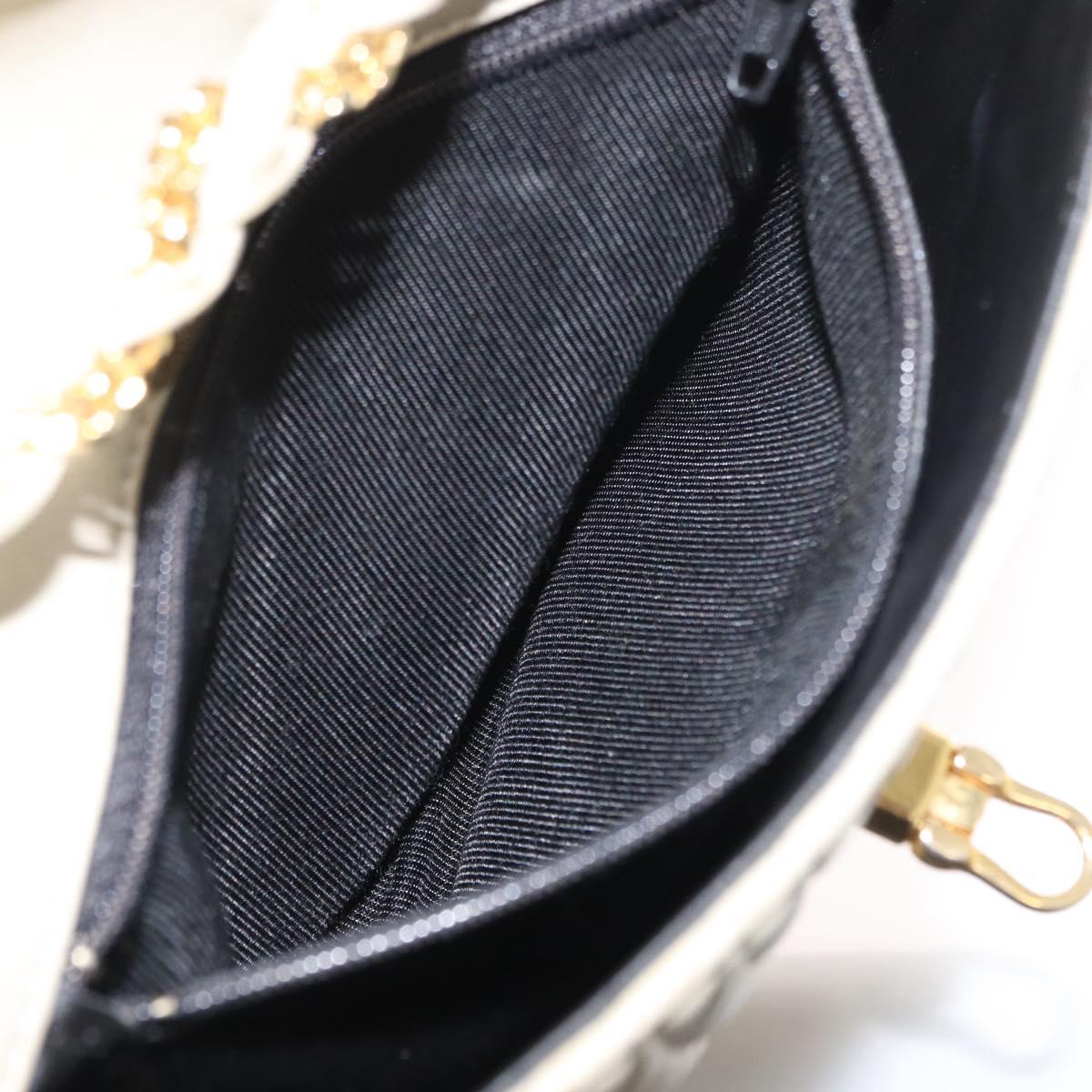 BALLY Shoulder Bag Leather Beige Gold Auth bs32976