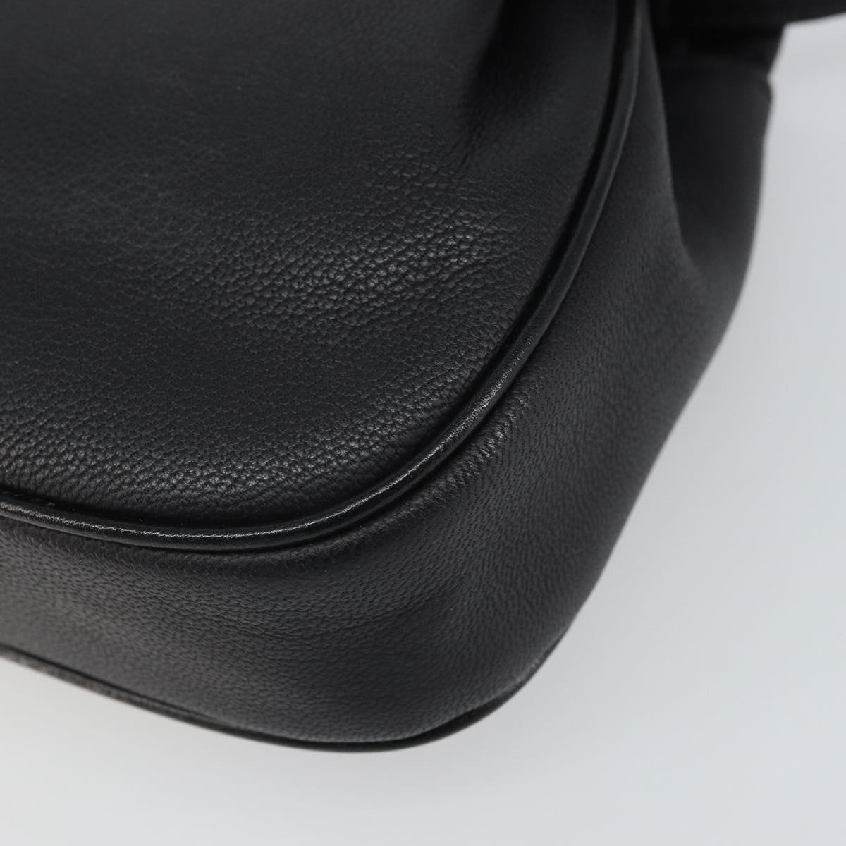 GIVENCHY Shoulder Bag Leather Black Gold Auth bs32977