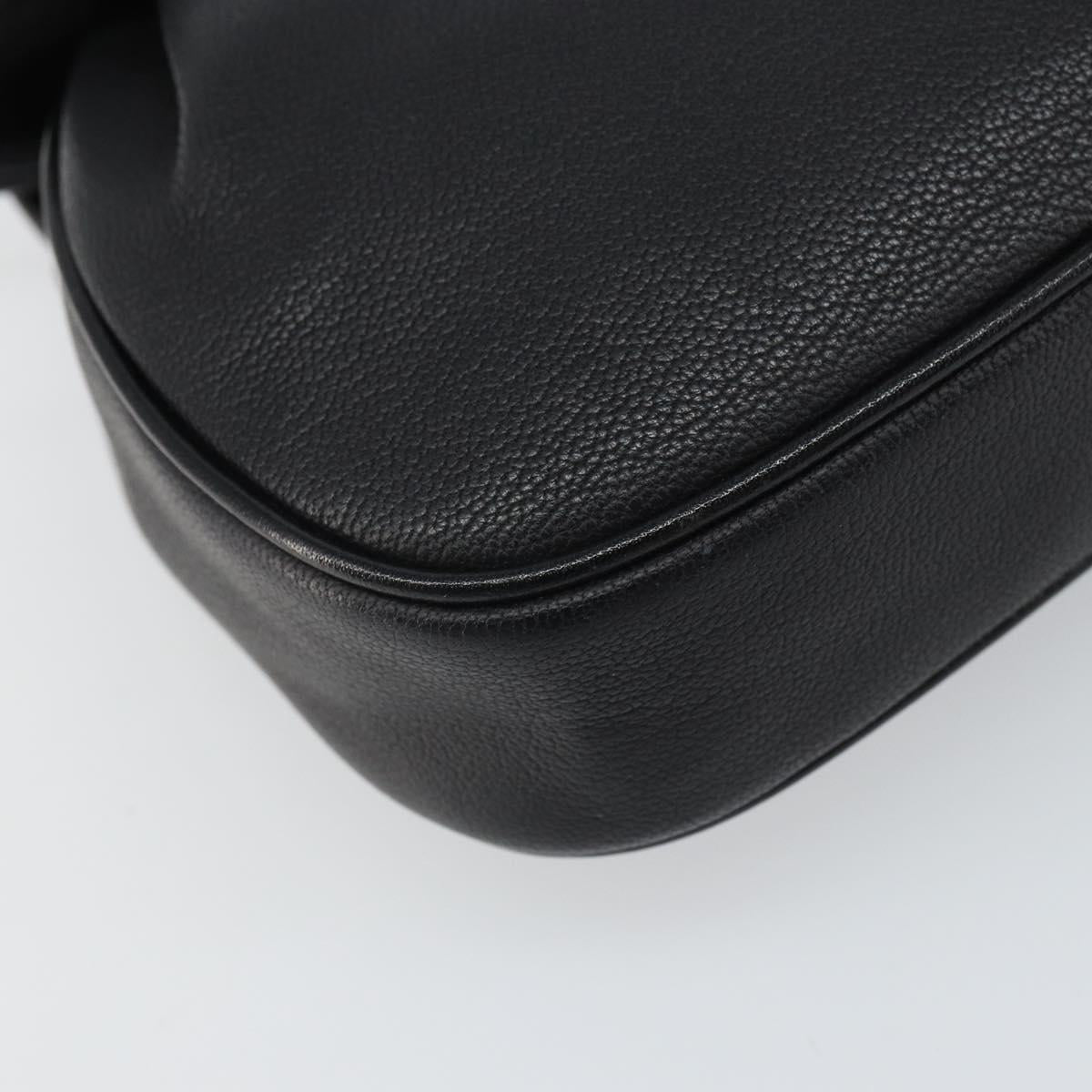 GIVENCHY Shoulder Bag Leather Black Gold Auth bs32977