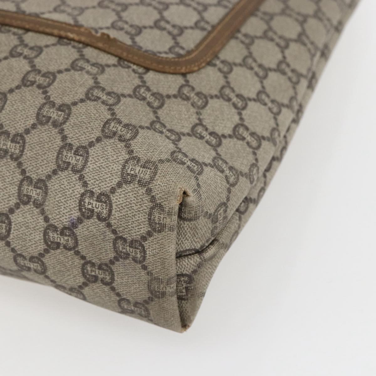 GUCCI GG Plus Supreme Web Sherry Line Tote Bag PVC Beige Red Green Auth bs32982