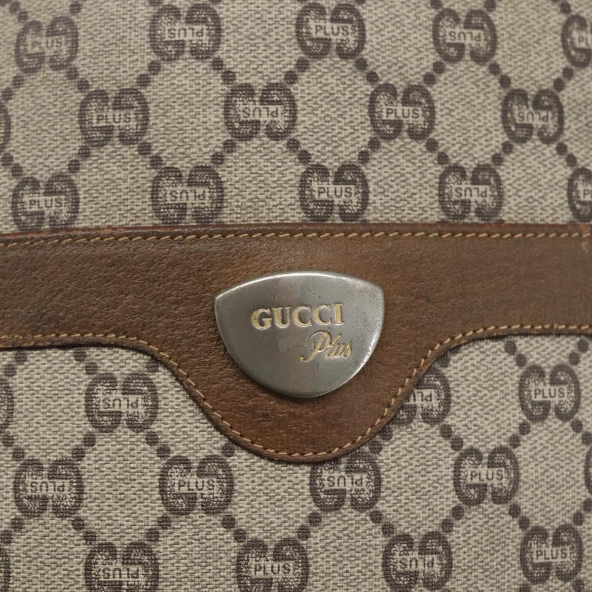 GUCCI GG Plus Supreme Web Sherry Line Tote Bag PVC Beige Red Green Auth bs32982