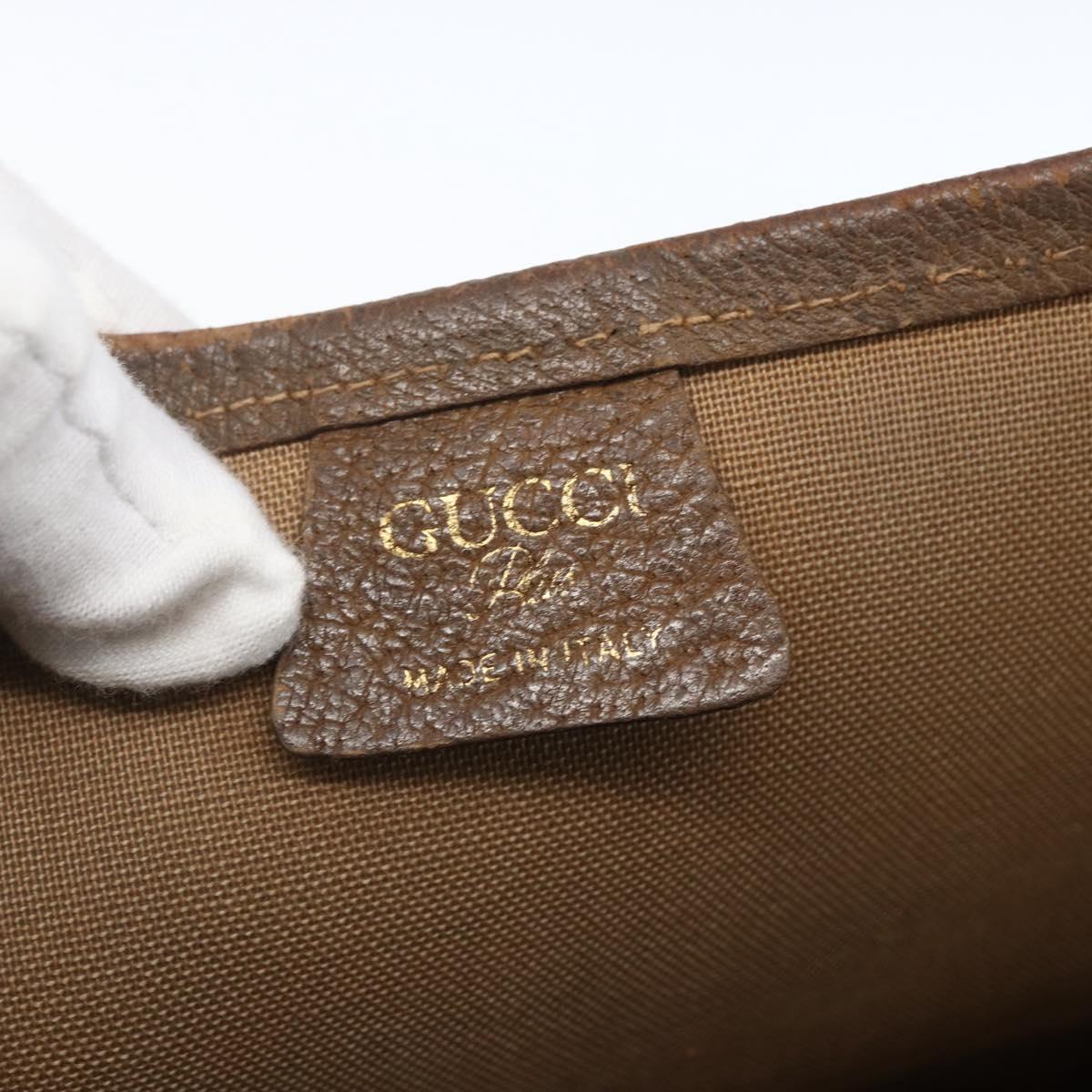 GUCCI GG Plus Supreme Web Sherry Line Tote Bag PVC Beige Red Green Auth bs32982