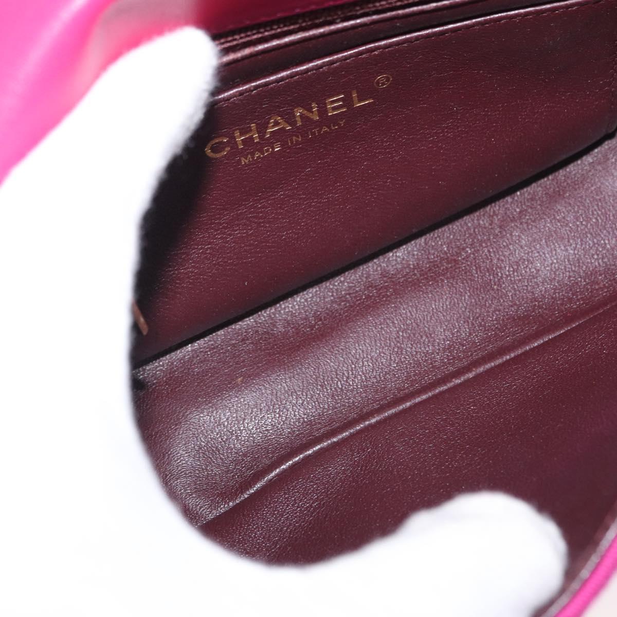 CHANEL Matelasse Chain Shoulder Bag Cotton Pink Gold CC Auth bs32986