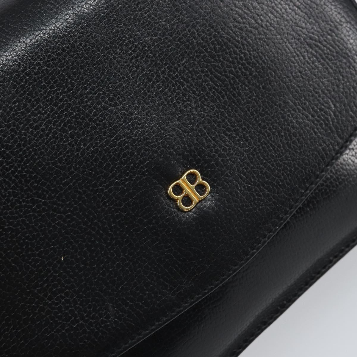 GIVENCHY Shoulder Bag Leather Black Gold Auth bs32997