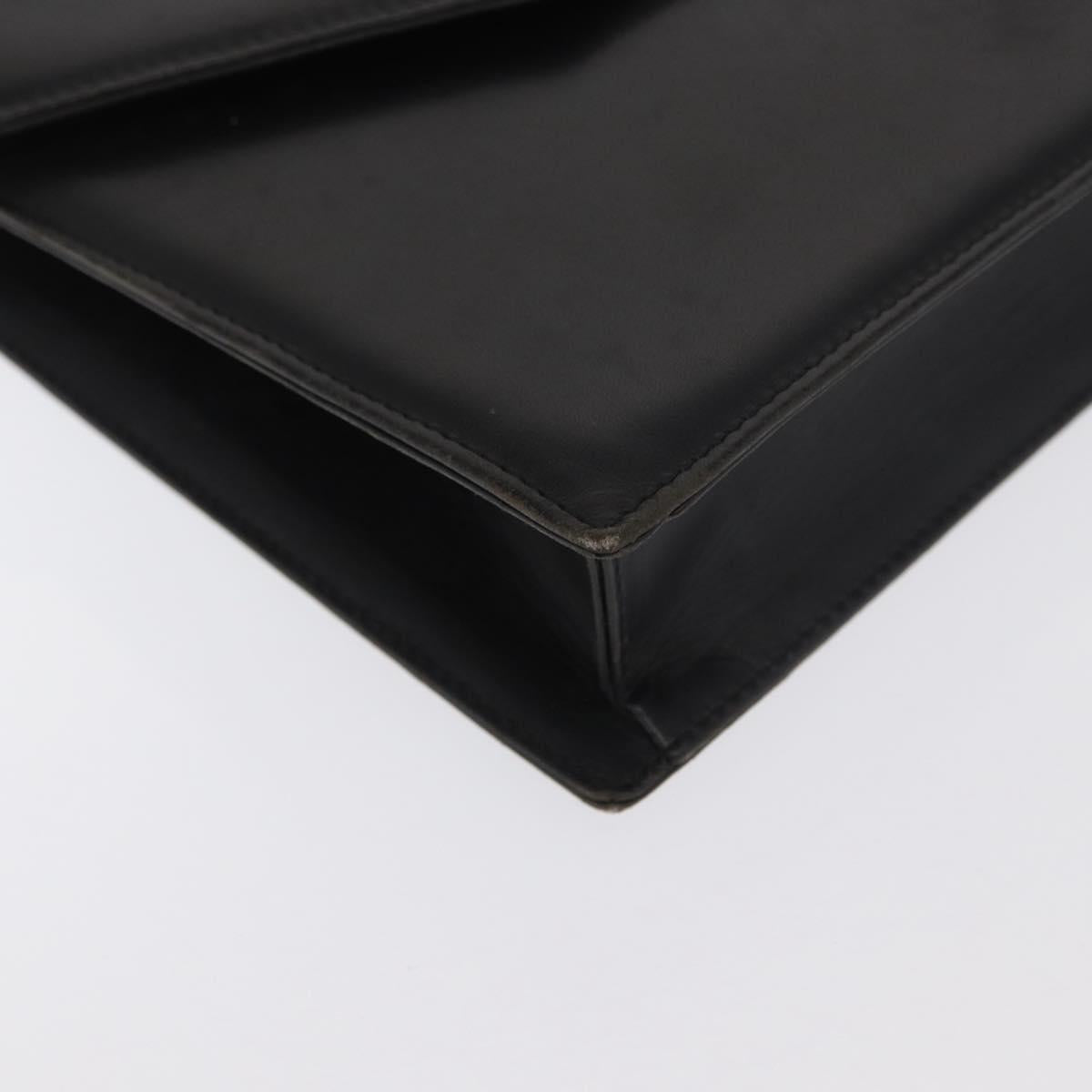 BALLY Shoulder Bag Leather Black Gold Auth bs33000
