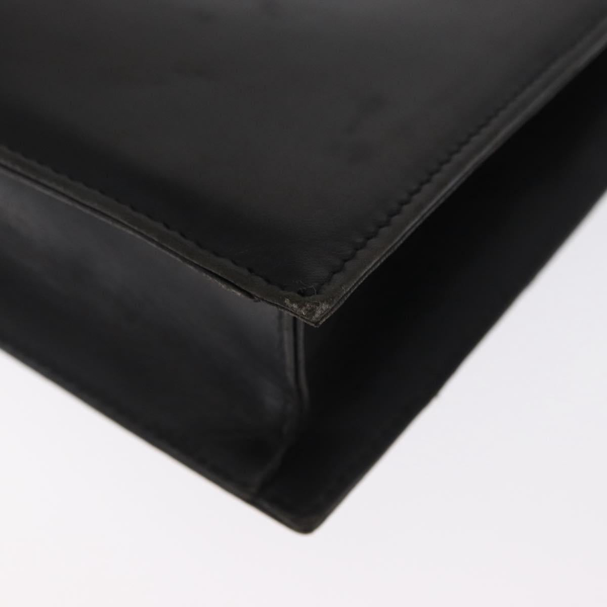 BALLY Shoulder Bag Leather Black Gold Auth bs33000