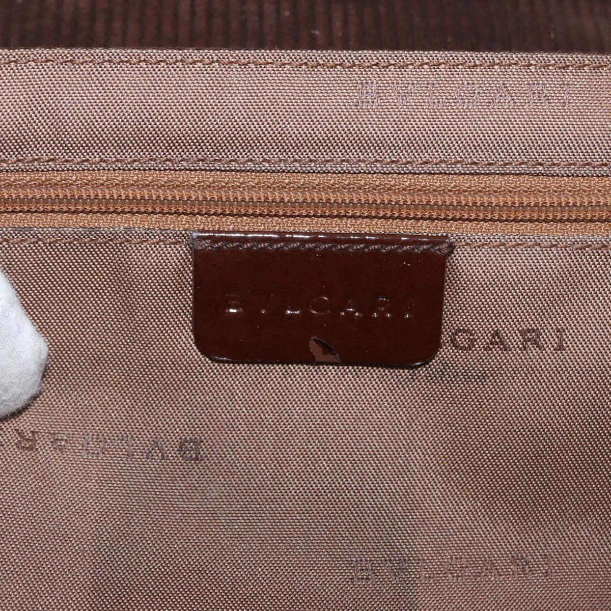 BVLGARI Shoulder Bag Corduroy Brown Silver Auth bs33001