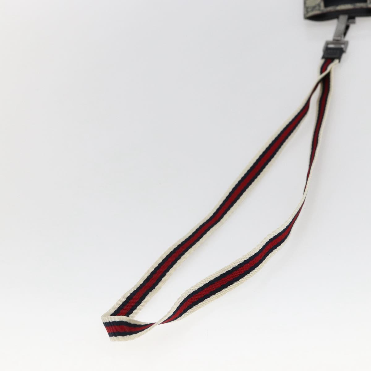 GUCCI GG Supreme Ipod Case Sherry Line Shoulder Bag PVC Navy Red Auth bs33002