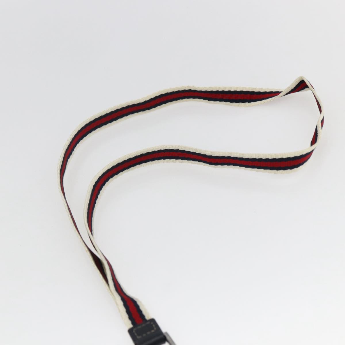 GUCCI GG Supreme Ipod Case Sherry Line Shoulder Bag PVC Navy Red Auth bs33002