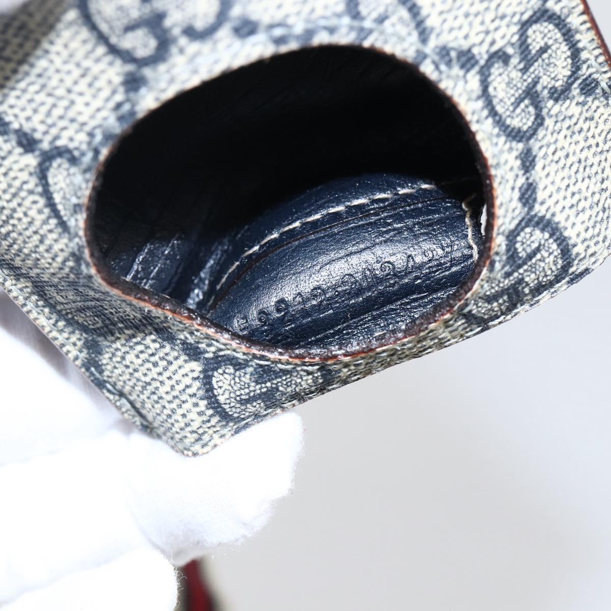 GUCCI GG Supreme Ipod Case Sherry Line Shoulder Bag PVC Navy Red Auth bs33002