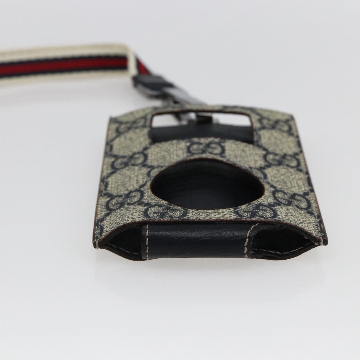 GUCCI GG Supreme Ipod Case Sherry Line Shoulder Bag PVC Navy Red Auth bs33002