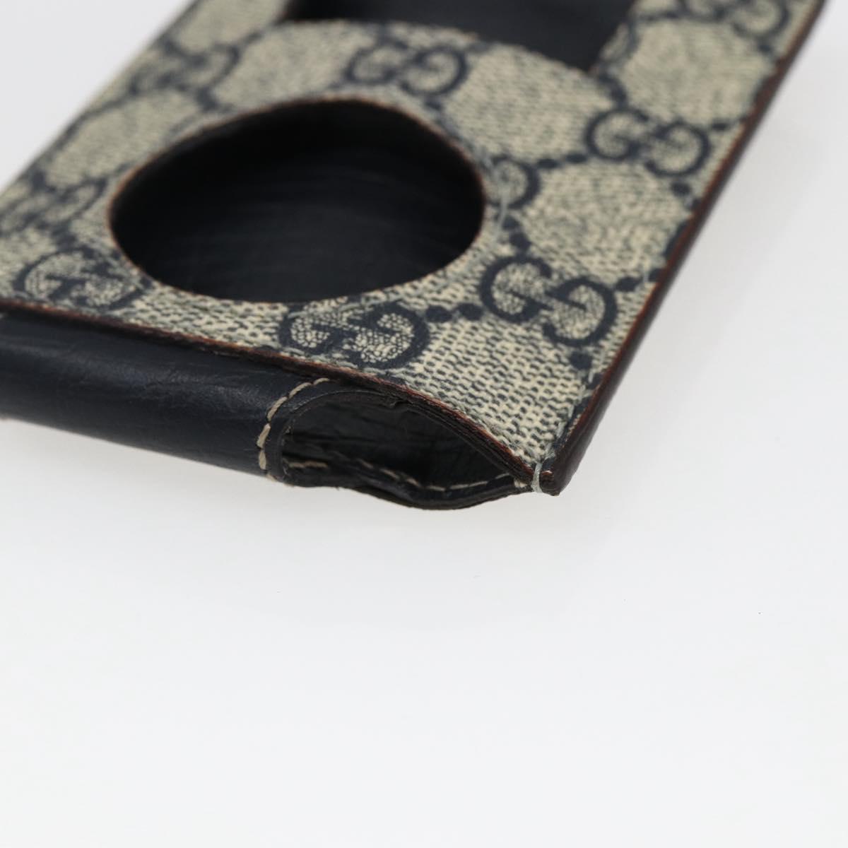 GUCCI GG Supreme Ipod Case Sherry Line Shoulder Bag PVC Navy Red Auth bs33002