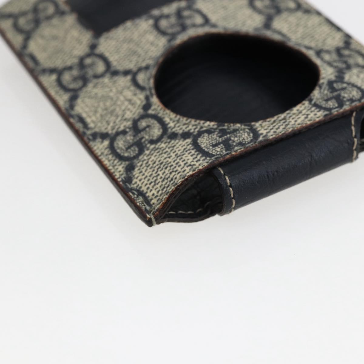 GUCCI GG Supreme Ipod Case Sherry Line Shoulder Bag PVC Navy Red Auth bs33002