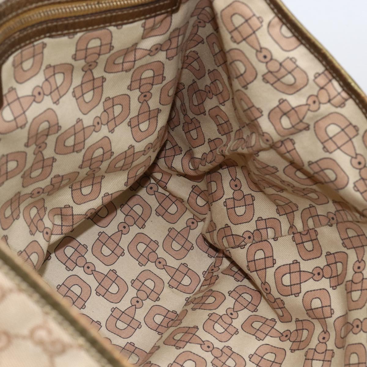 GUCCI GG Canvas Sherry Line Tote Bag Beige Gold pink 139260 Auth bs33004