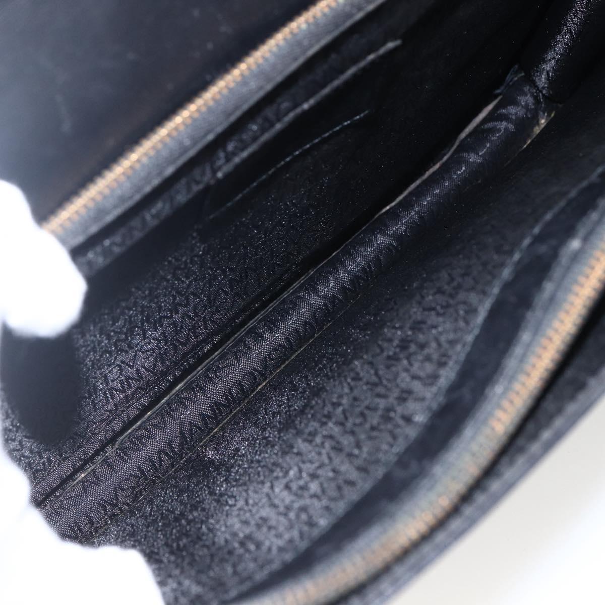 Gianni Versace Hand Bag Leather Black Gold Auth bs33005