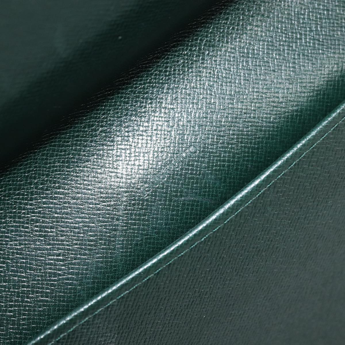 LOUIS VUITTON Taiga Posh Papier Clutch Bag Epicea M64338 LV Auth bs33012